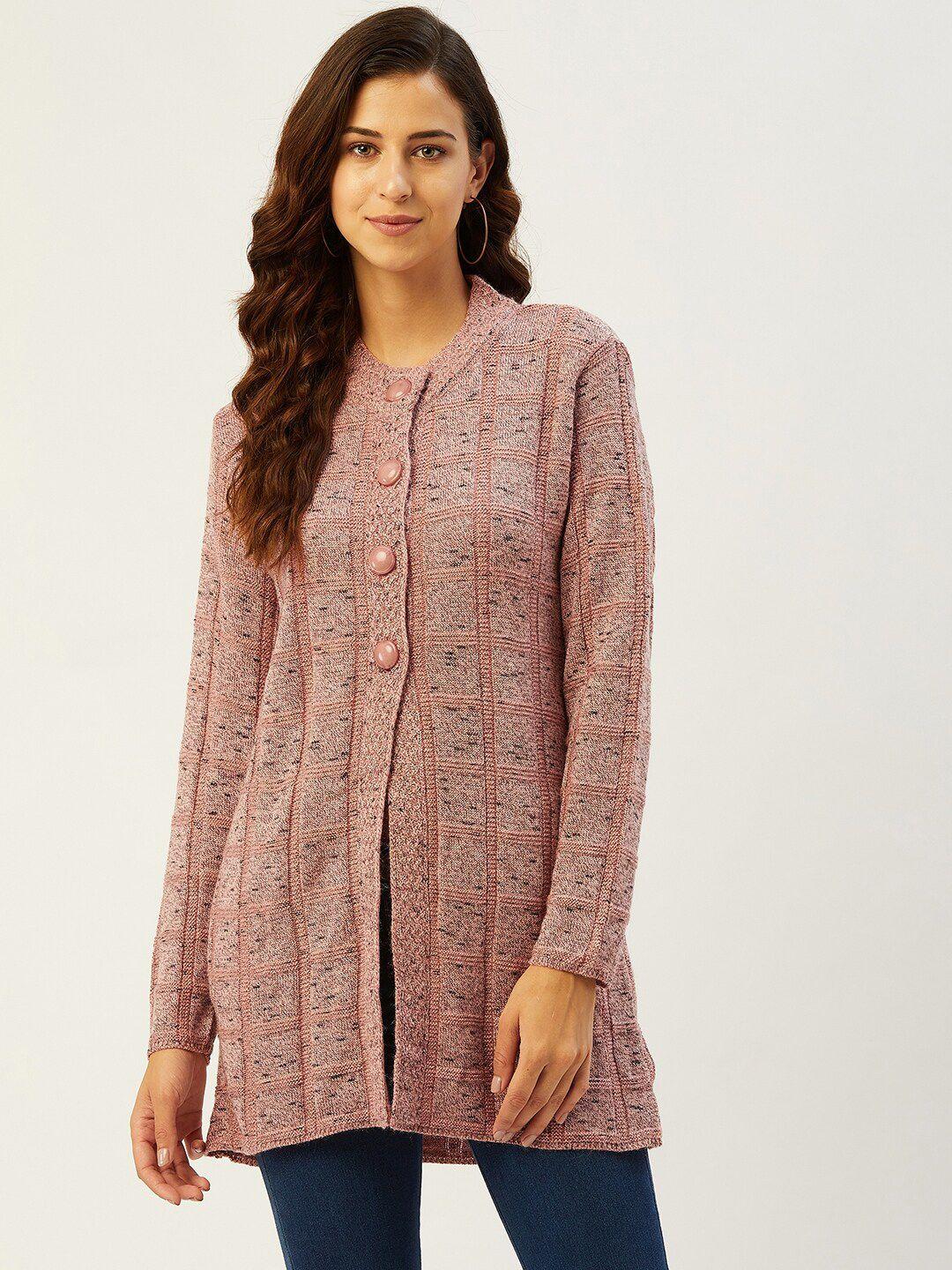 rivza women pink checked cardigan