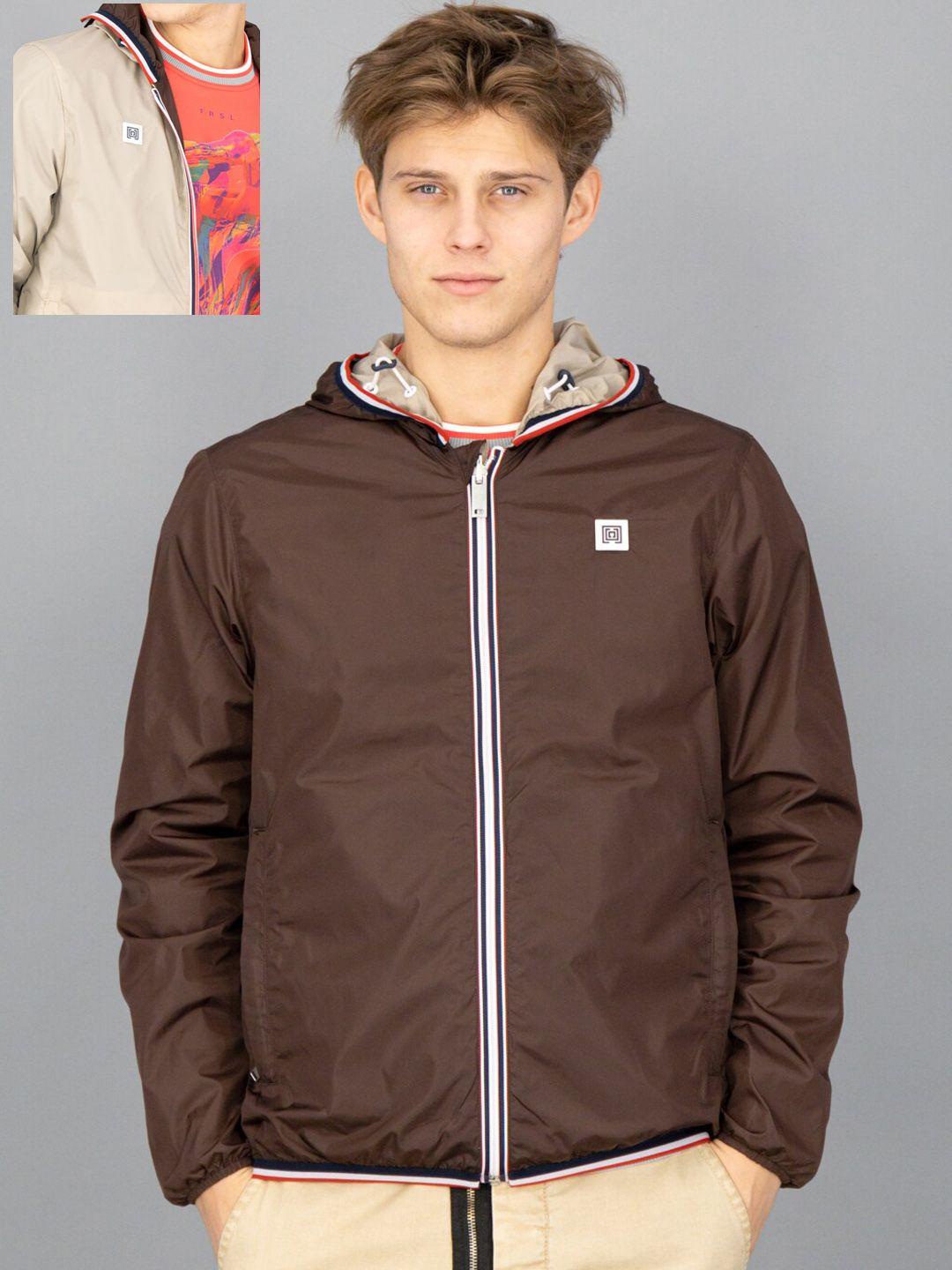 freesoul men brown beige reversible padded jacket