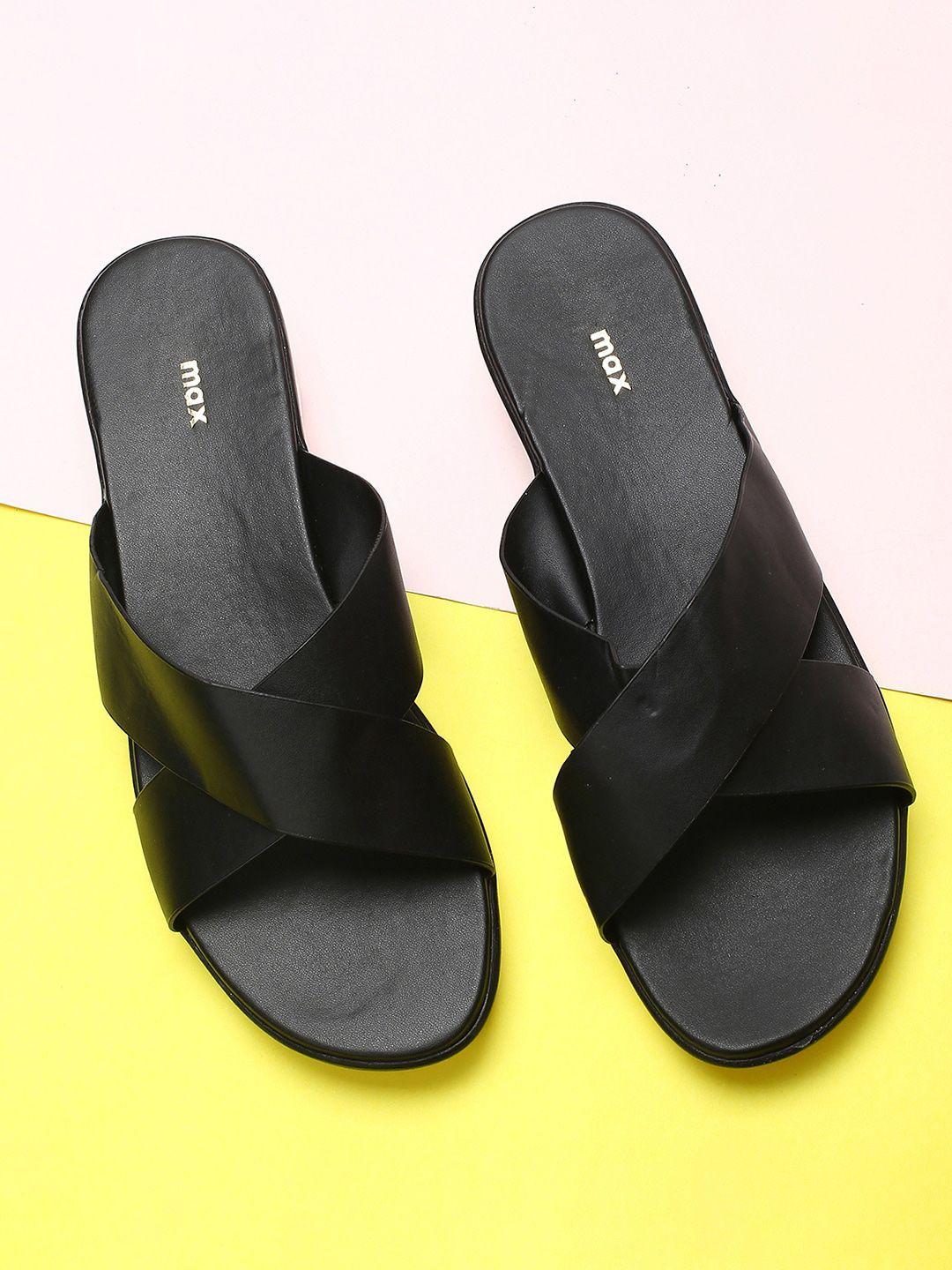 max black pu comfort mules