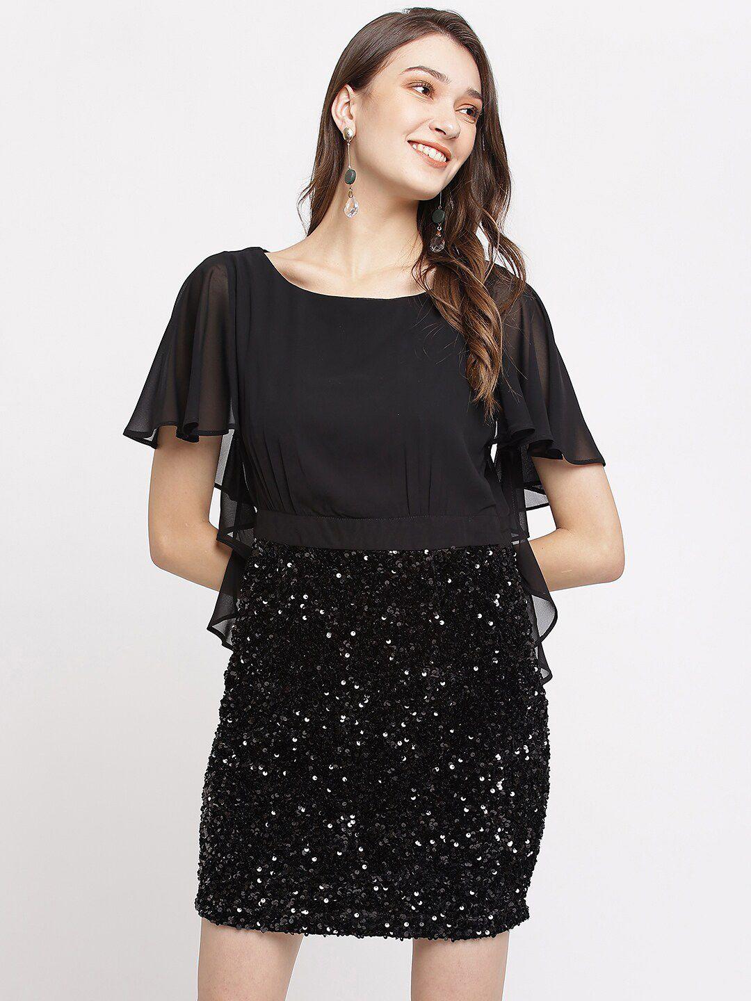 latin quarters black embellished sheath dress