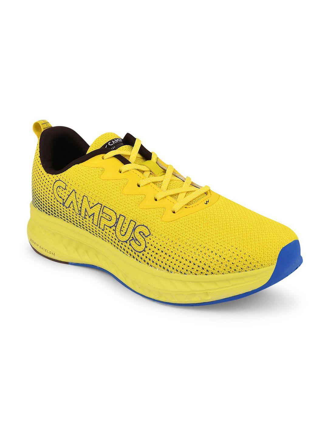 campus men yellow mesh running shoes