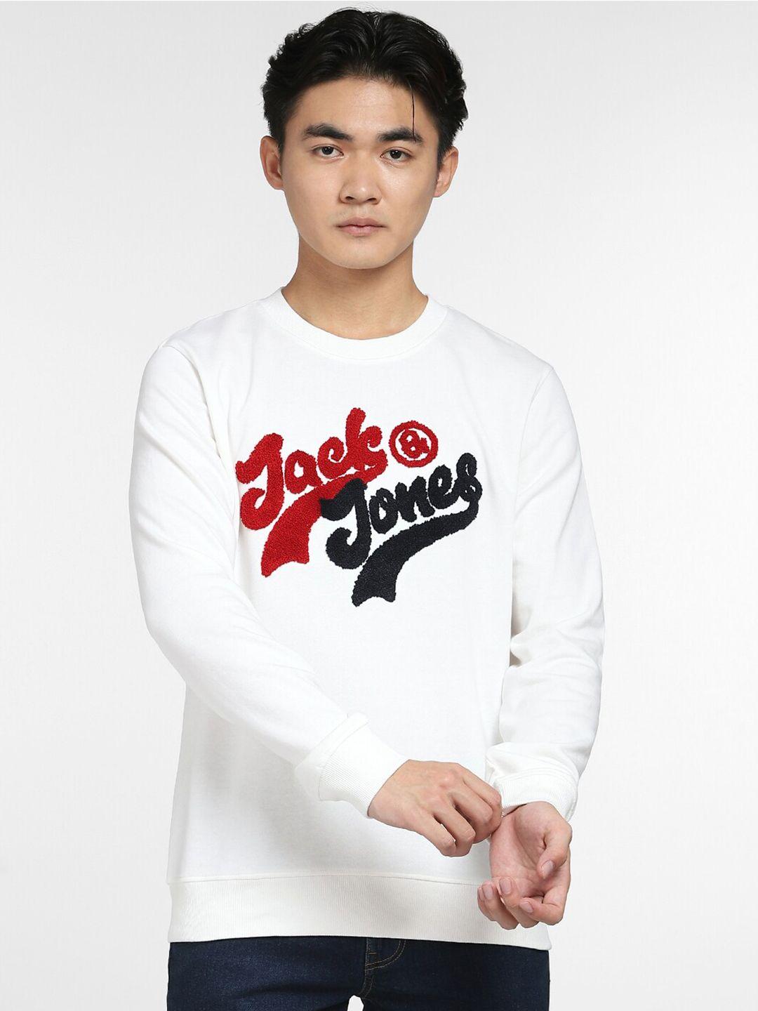 jack & jones men white printed sweatshirt