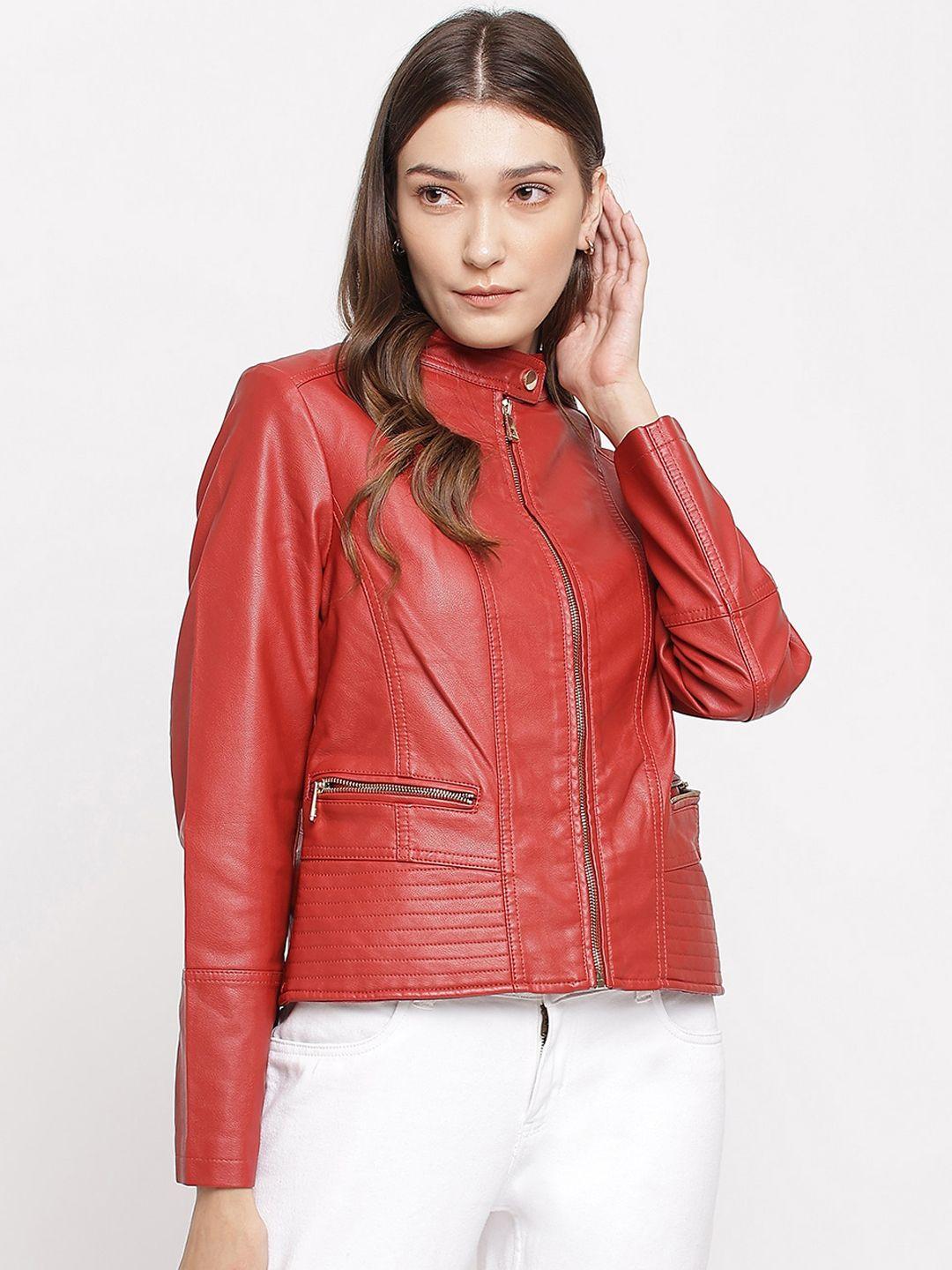 latin quarters women red leather jacket