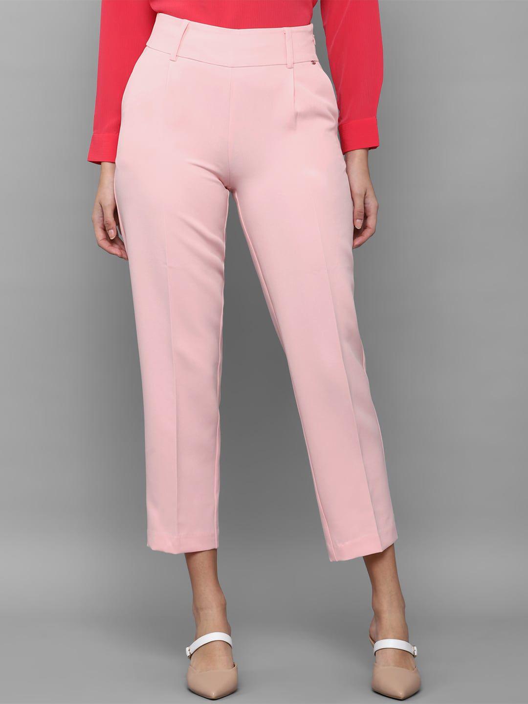 allen solly woman women pink solid trouser