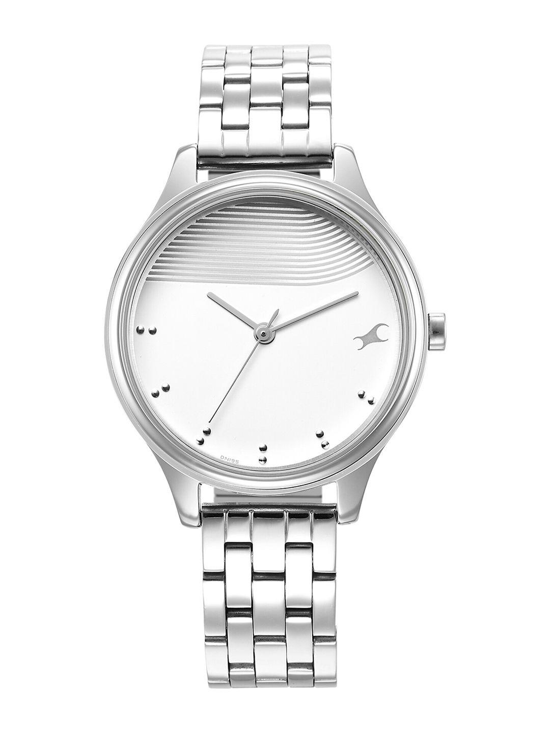 fastrack women silver stainless steel bracelet strap watch 6280sm01 fastrack stunners