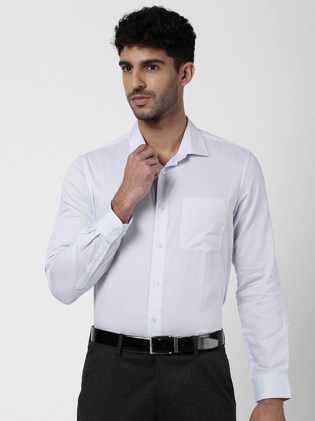 ad by arvind men blue pure cotton formal shirt