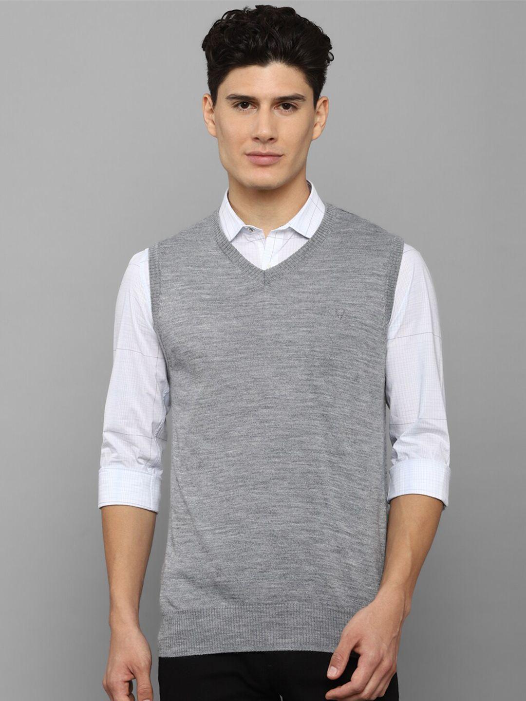 allen solly men grey & white sweater vest