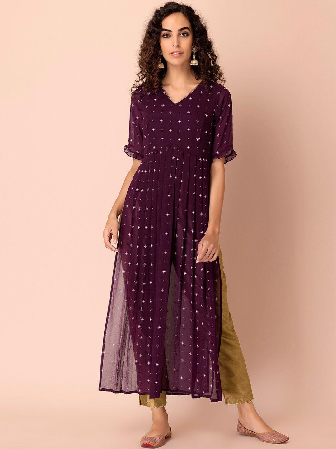 indya women purple kurta