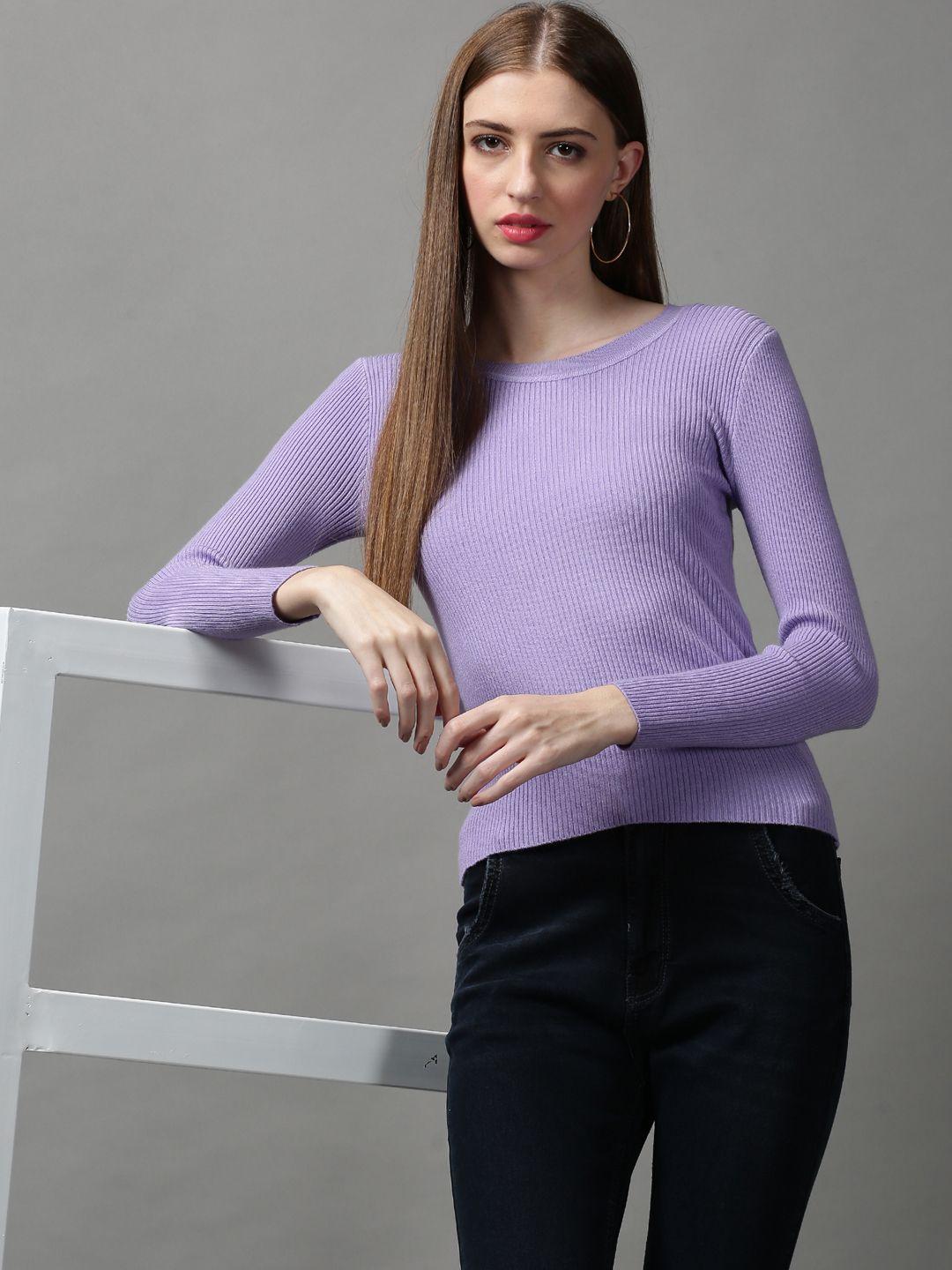 showoff lavender round neck top