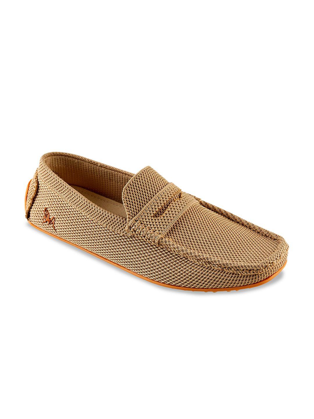 neemans men mustard solid loafers