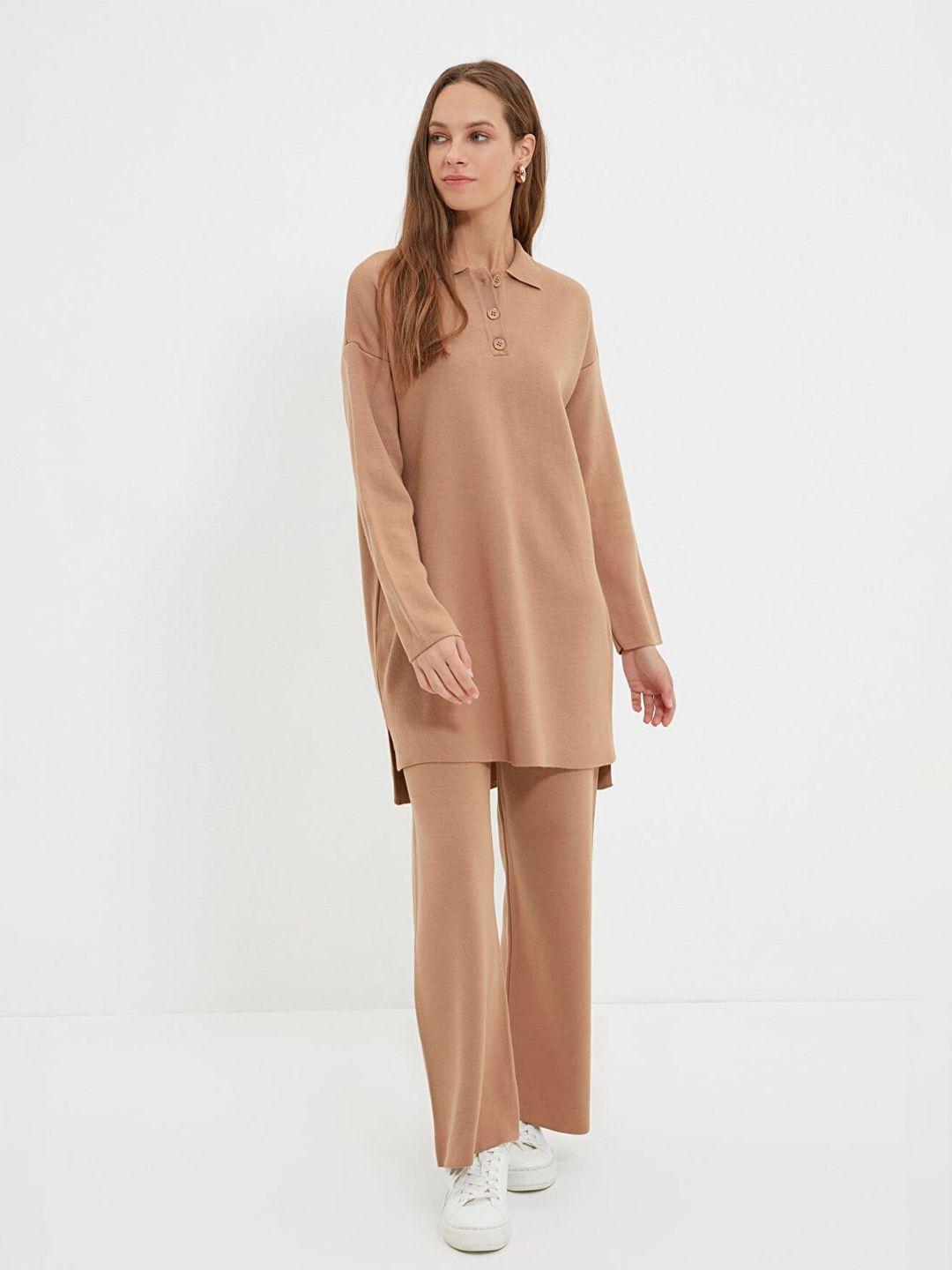 trendyol camel brown nightdress