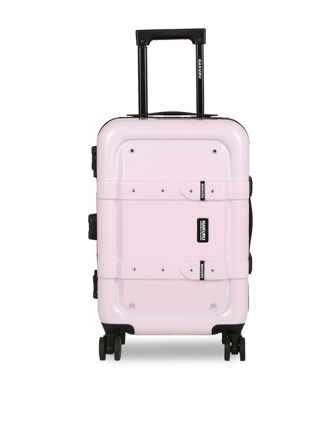 nakuru purple solid hard-sided cabin trolley suitcase