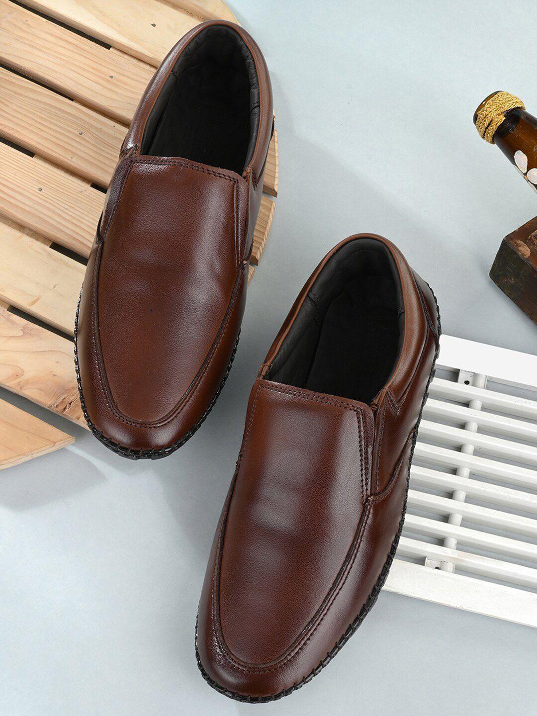 mactree men brown solid slip-on shoe