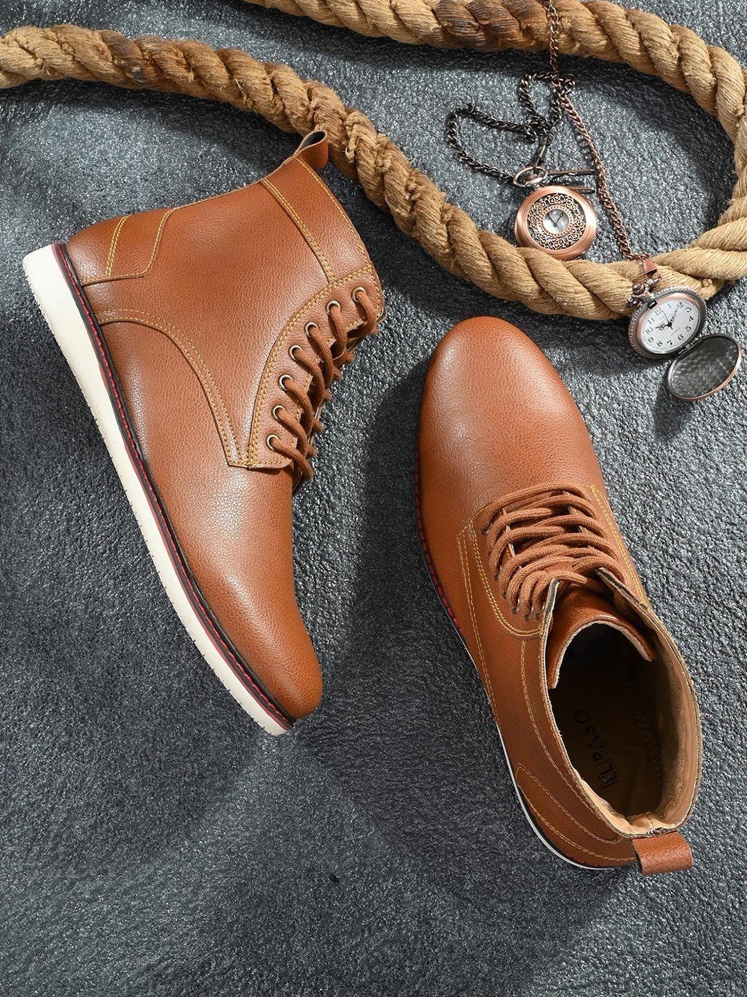 el paso men tan solid leather boots