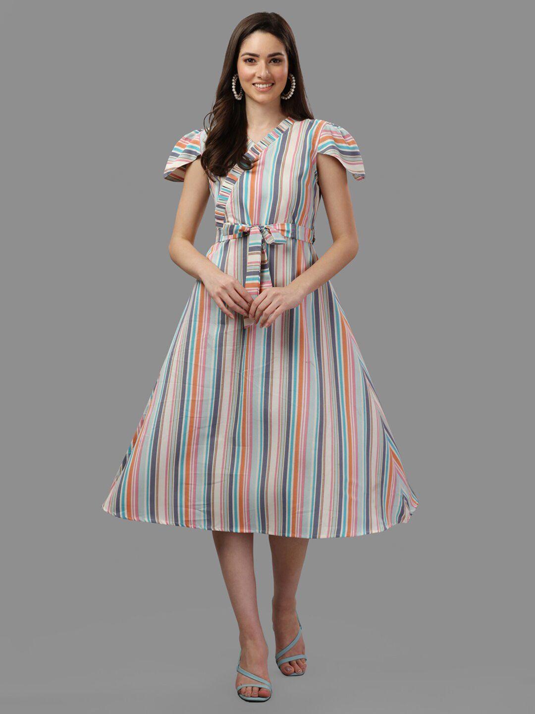 gufrina cream-coloured striped midi dress