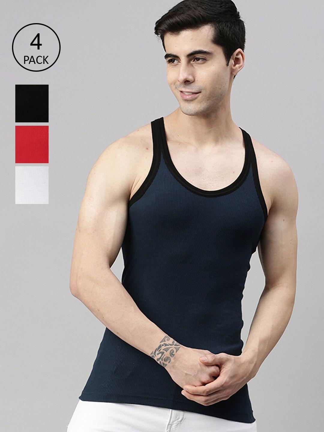 lux cozi men pack of 4 assorted innerwear vests