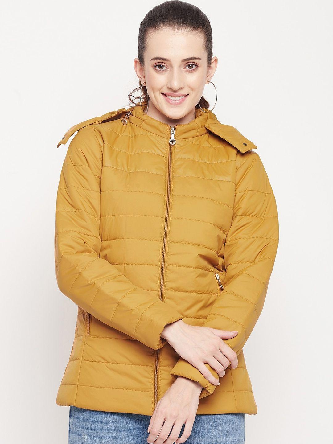 adobe women mustard lightweight puffer jacket