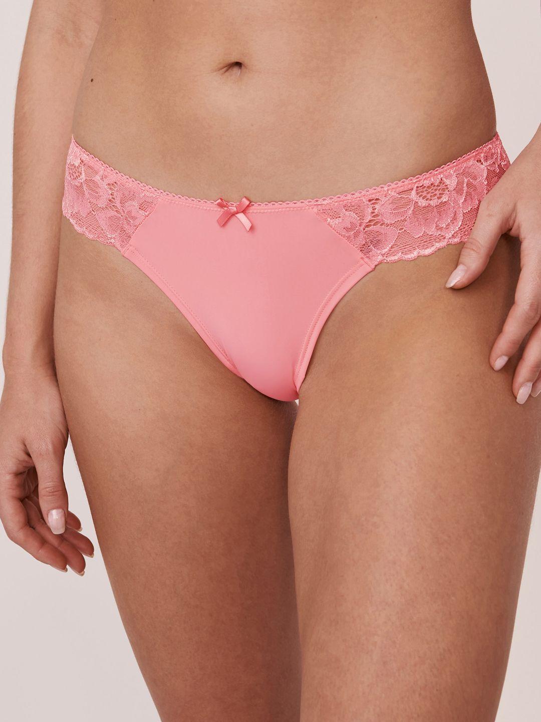 la vie en rose women pink solid bikini brief