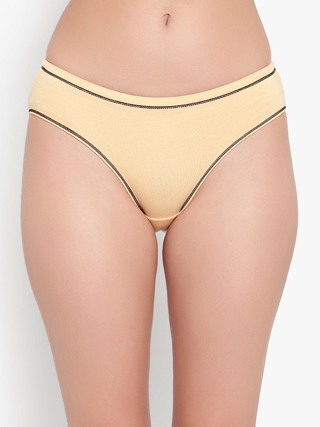 bruchi club women yellow solid bikini briefs