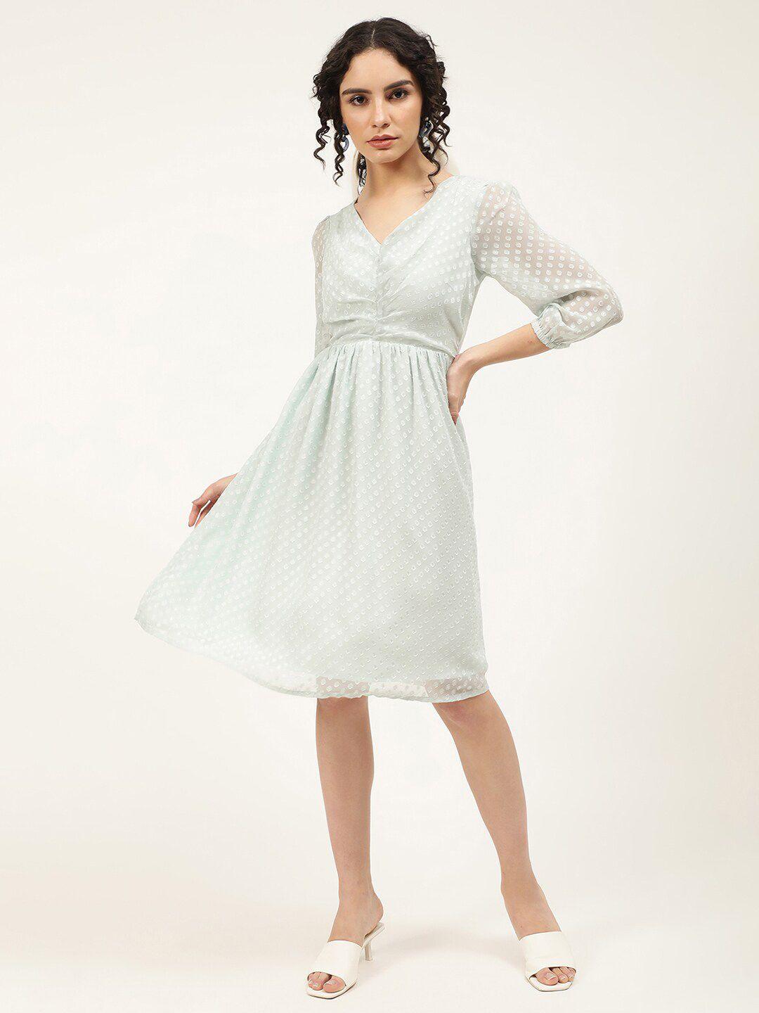 centrestage sea green self design dress