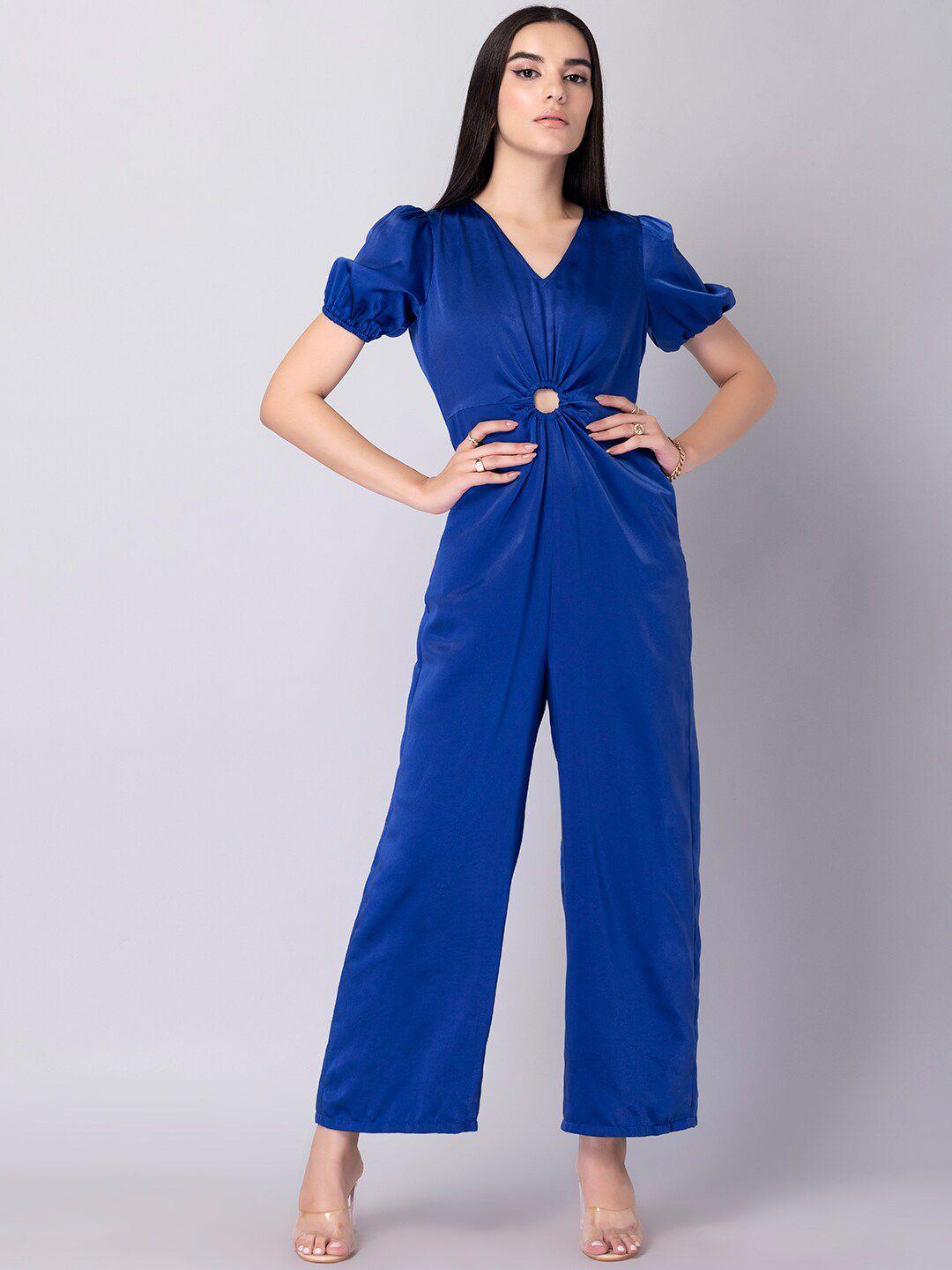 faballey women blue basic jumpsuit