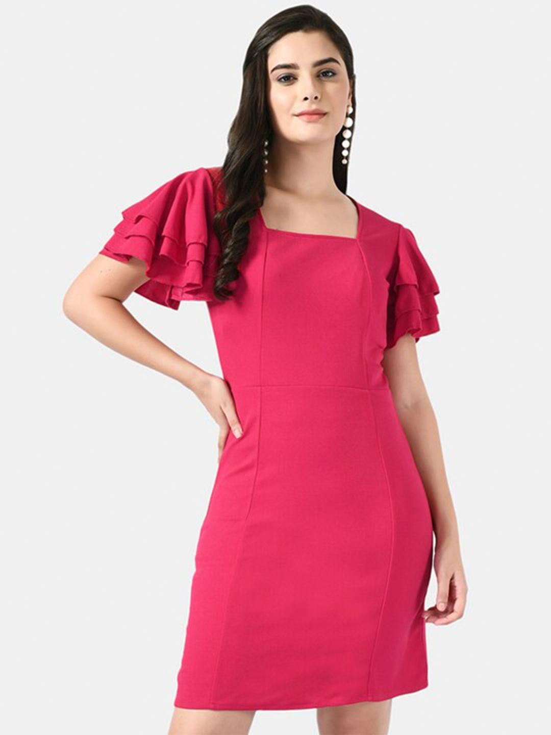 iuga women magenta sheath dress