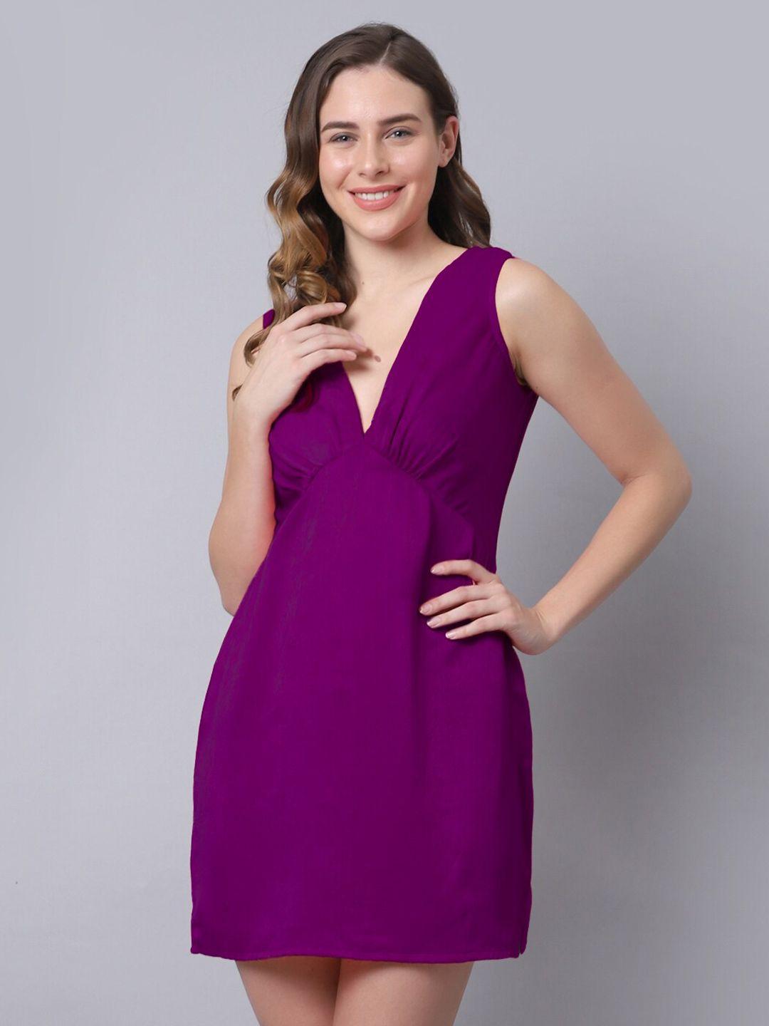 erotissch women purple solid nightdress