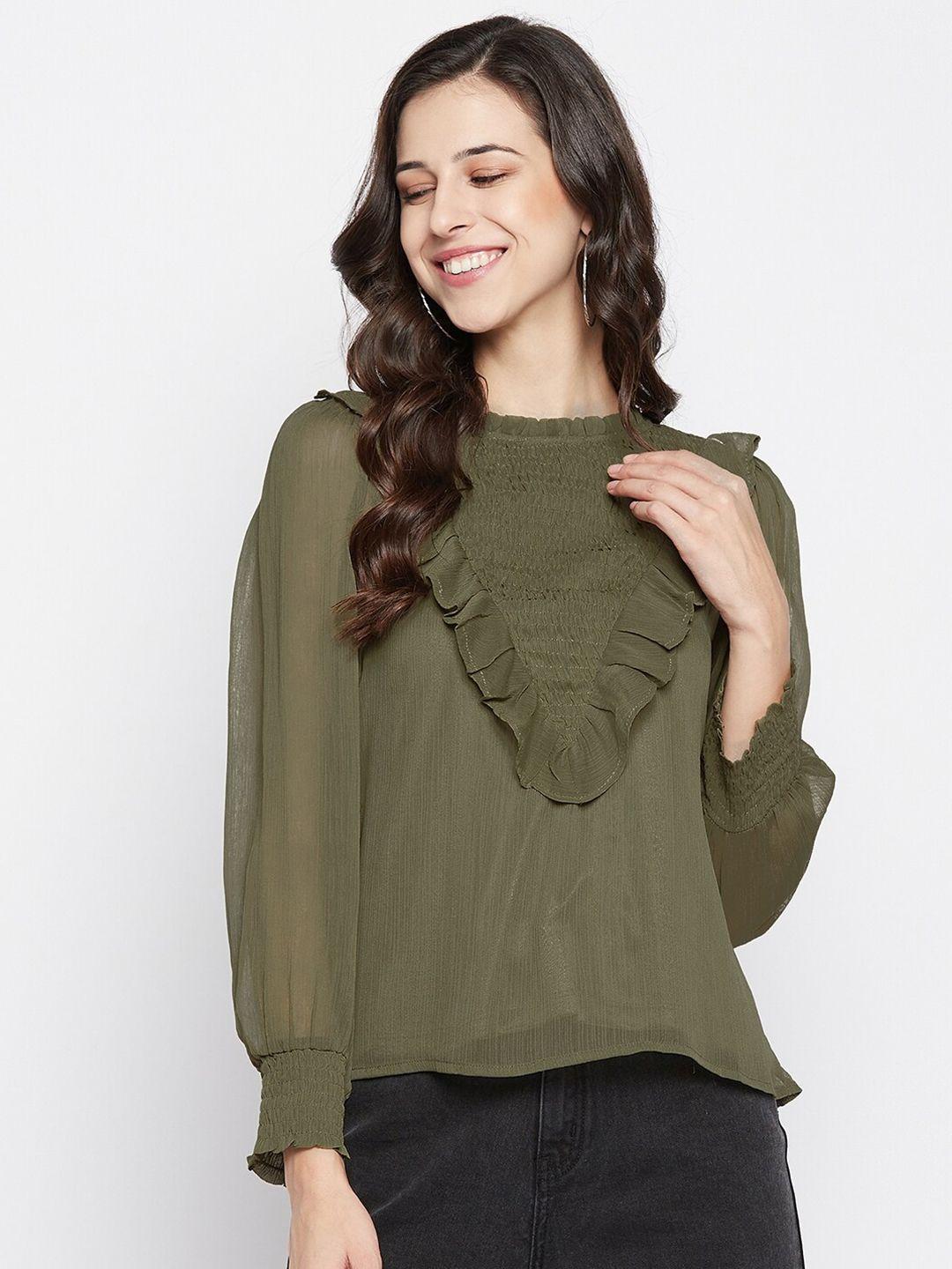 madame women bishop sleeves ruffles top