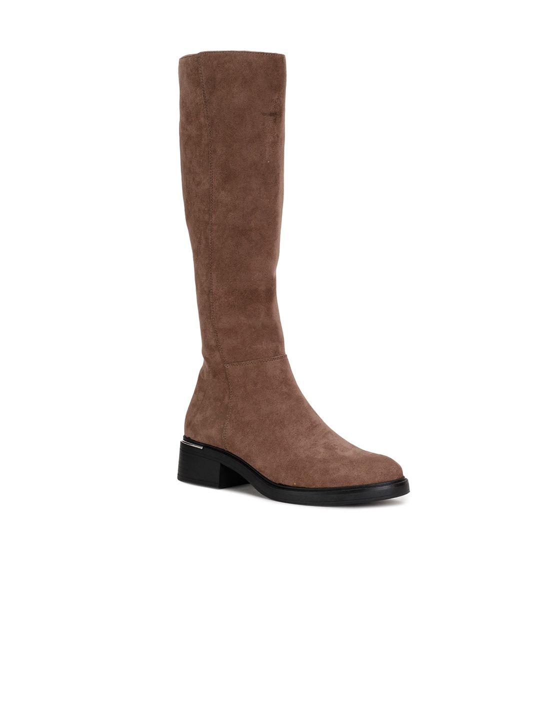 bata women tan textured knee-high boots