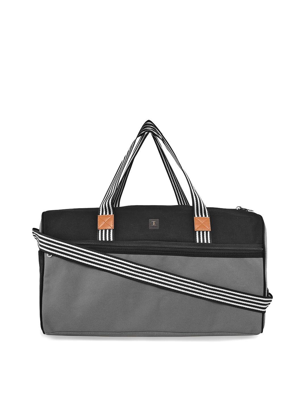 esbeda men grey colourblocked traveler duffle bag