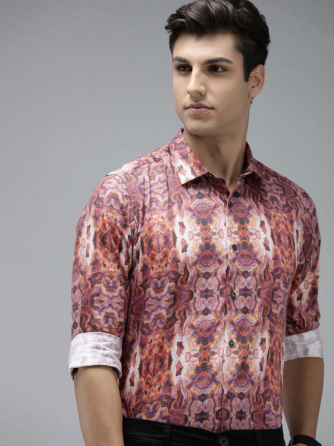 the bear house ardor edition men slim fit digital print party shirt