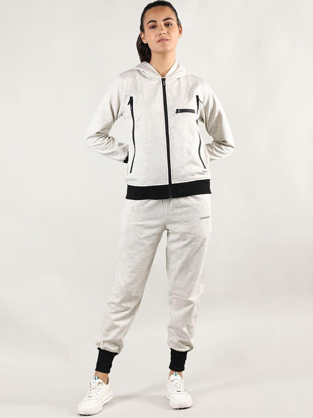 chkokko women cream solid tracksuit