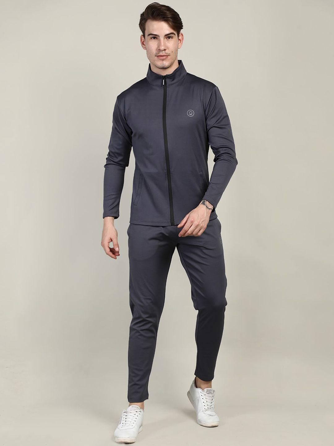 chkokko men grey solid tracksuit