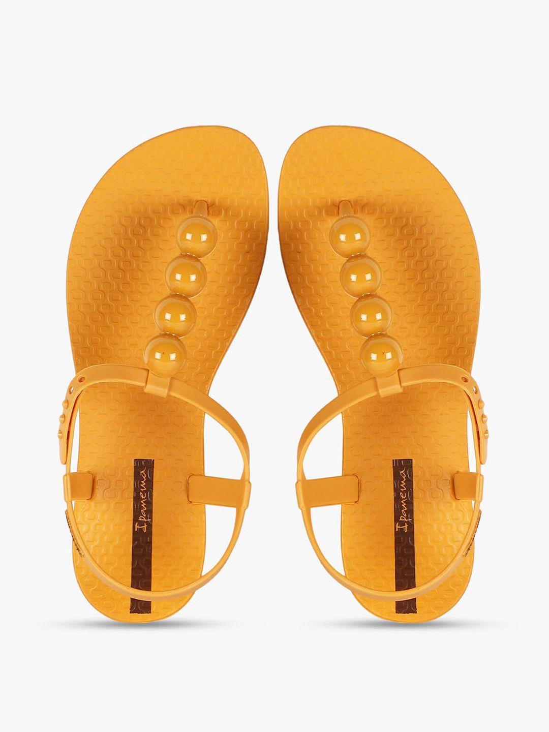 ipanema women yellow t-strap flats