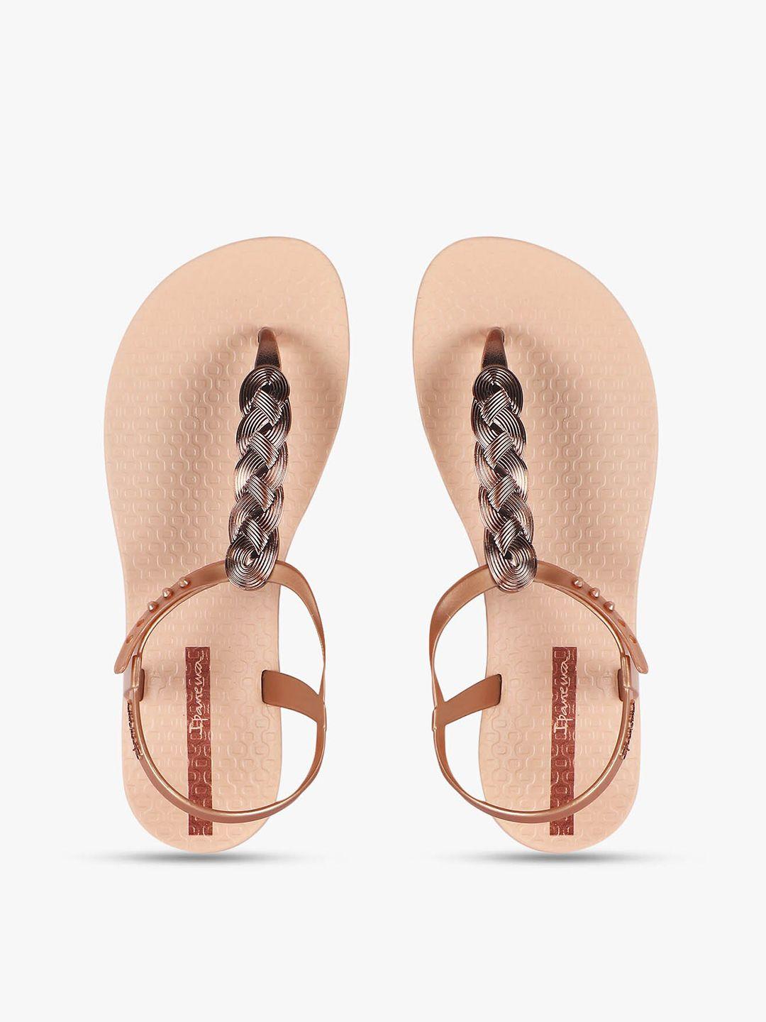 ipanema women pink embellished t-strap flats