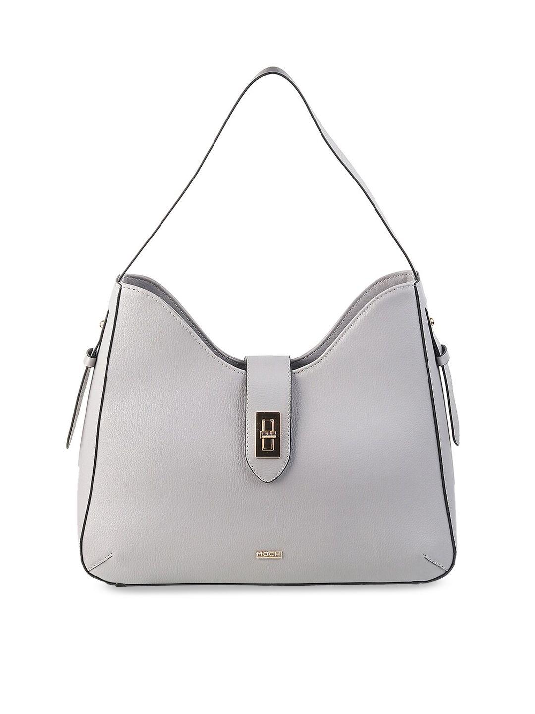 mochi grey pu structured hobo bag