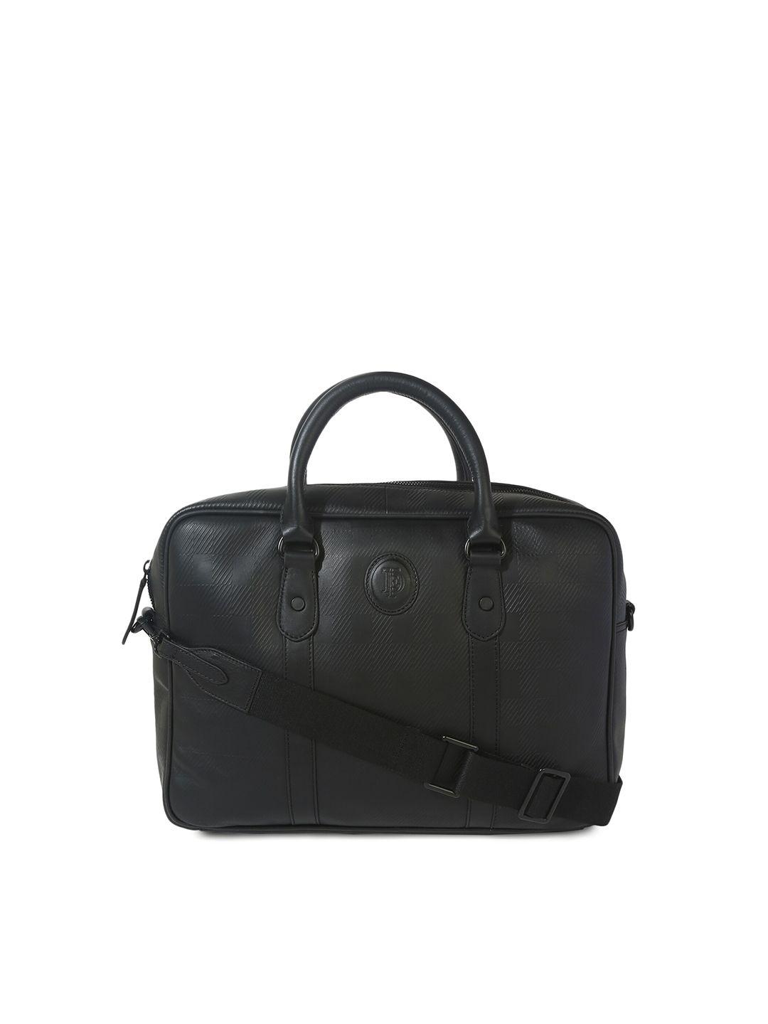 ted baker men black leather laptop bag