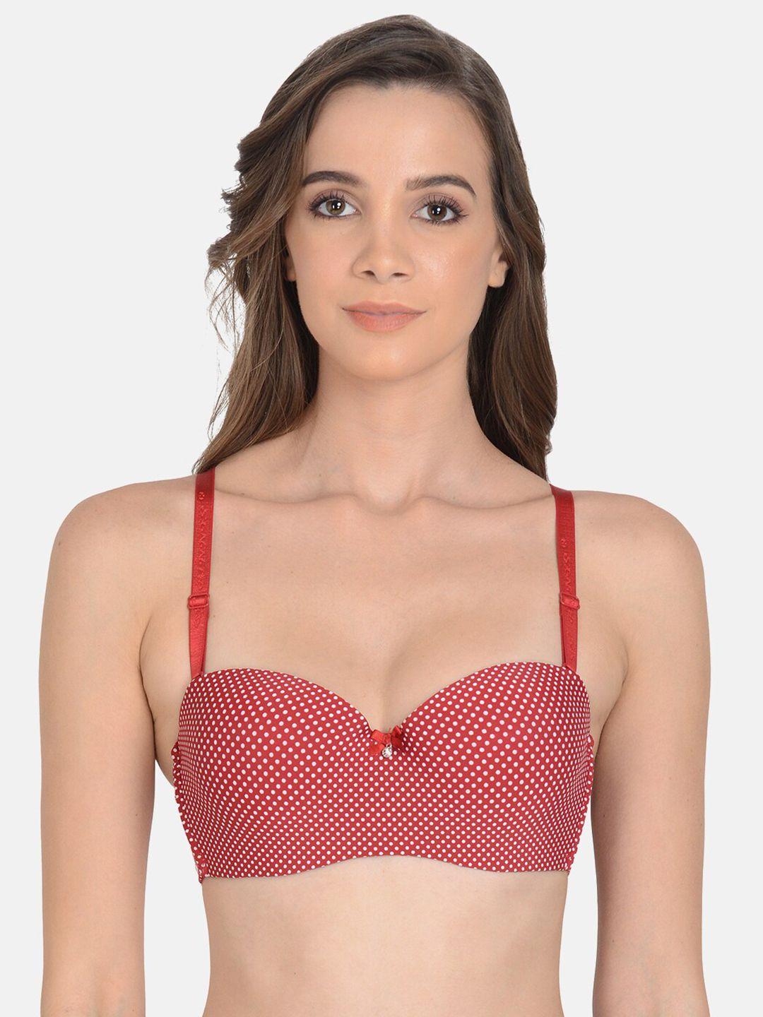 mod & shy red bra lightly padded