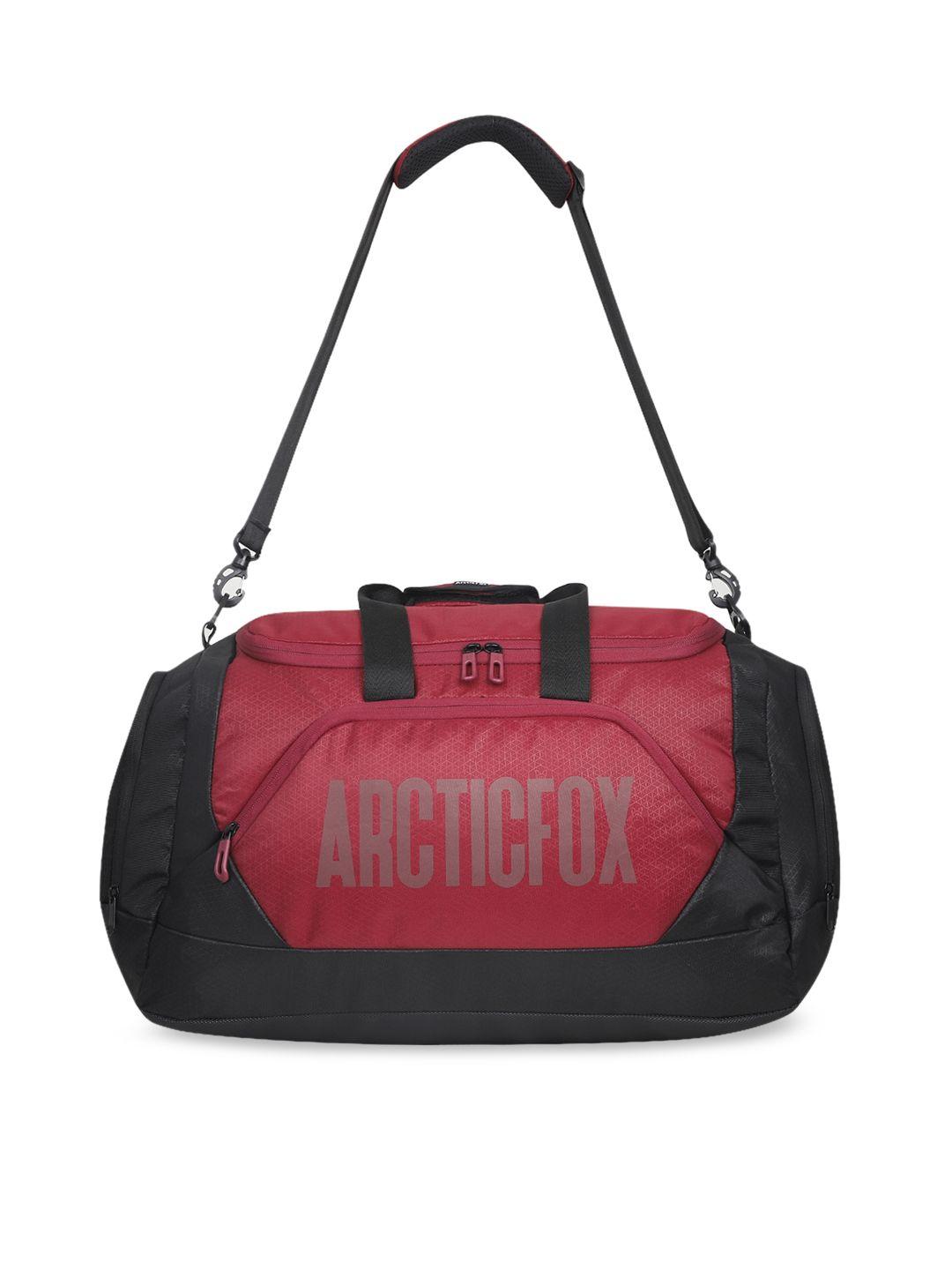 arctic fox maroon & black colour-blocked duffel bag