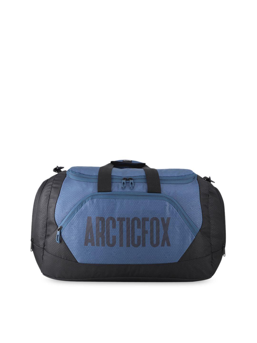 arctic fox blue & black printed duffel bag