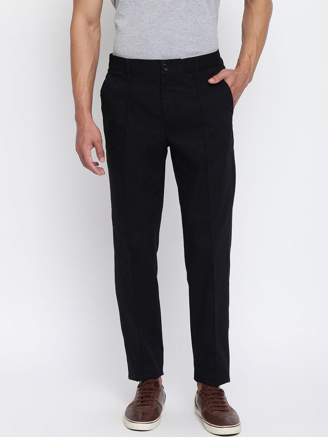 fabindia men black easy wash trousers