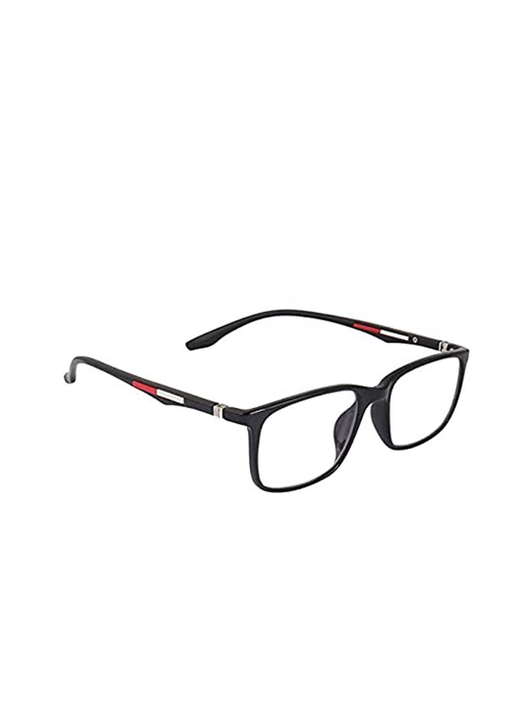 optify unisex clear lens & black square sunglasses with uv protected lens-m 1007 ul black