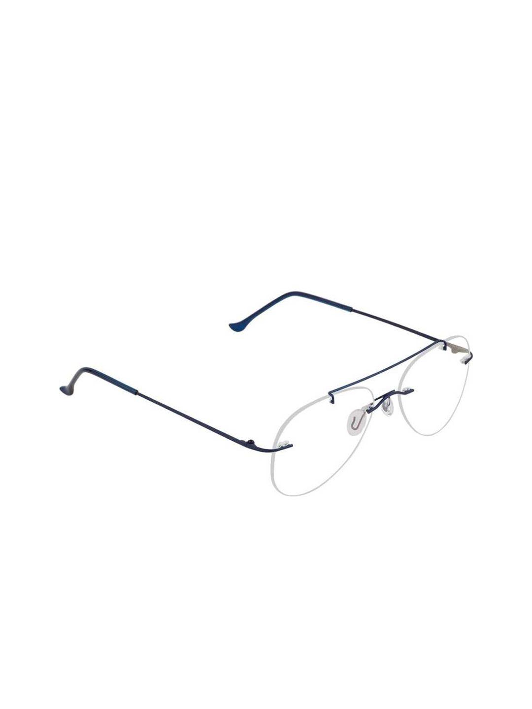 optify unisex clear lens & blue aviator sunglasses with uv protected lens