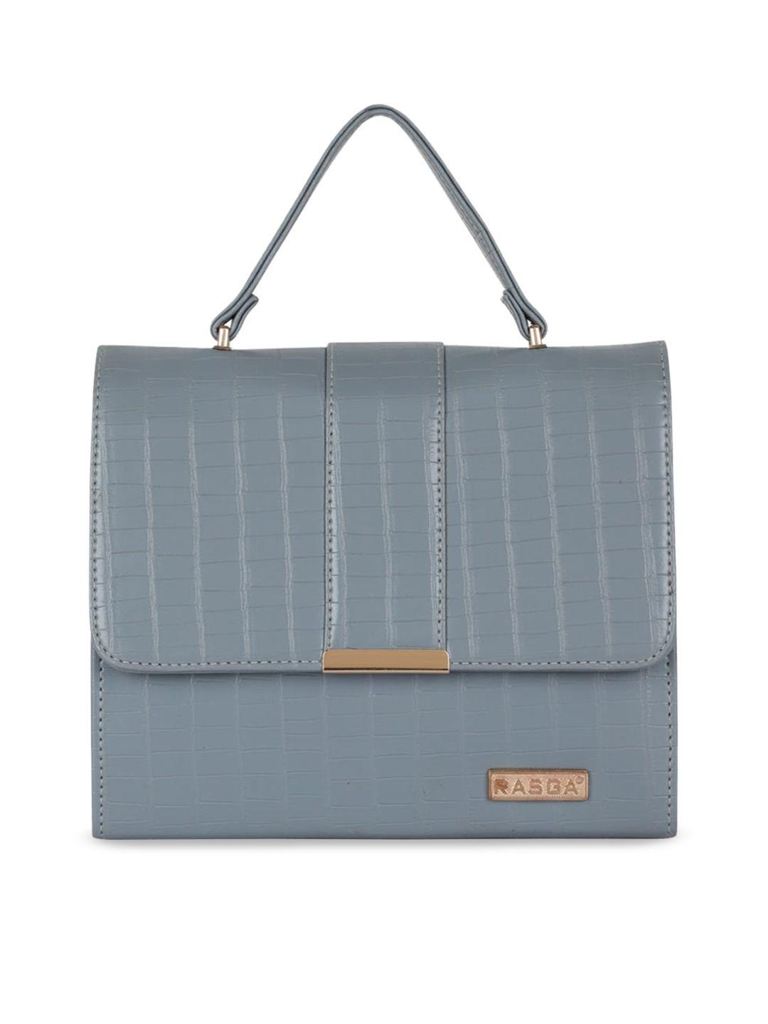 rasga grey textured pu swagger satchel