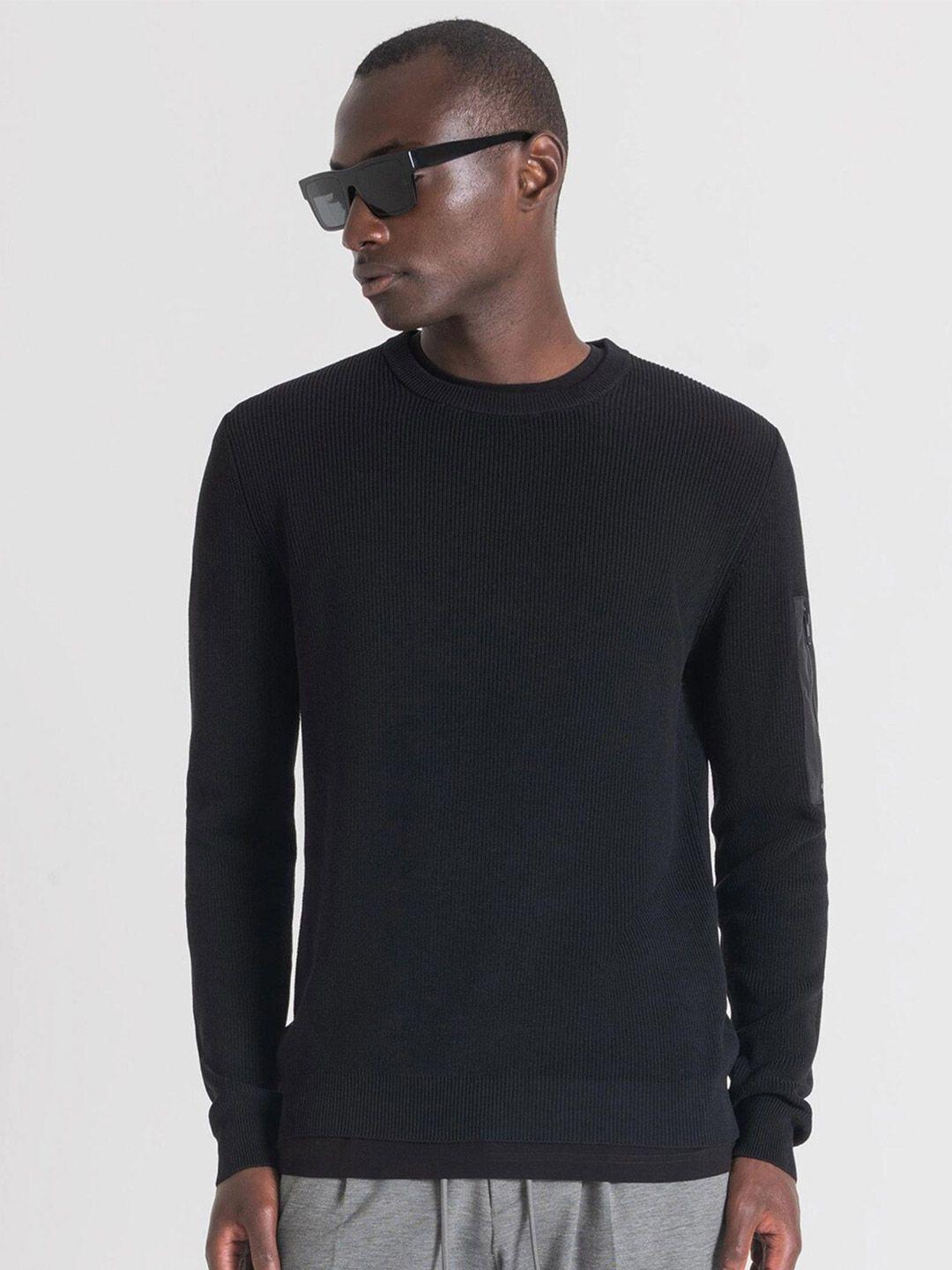 antony morato men black pullover sweater