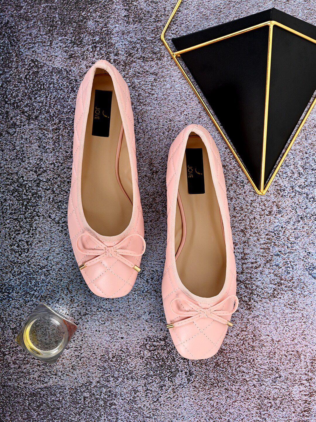 jove women pink ballerinas with bows flats