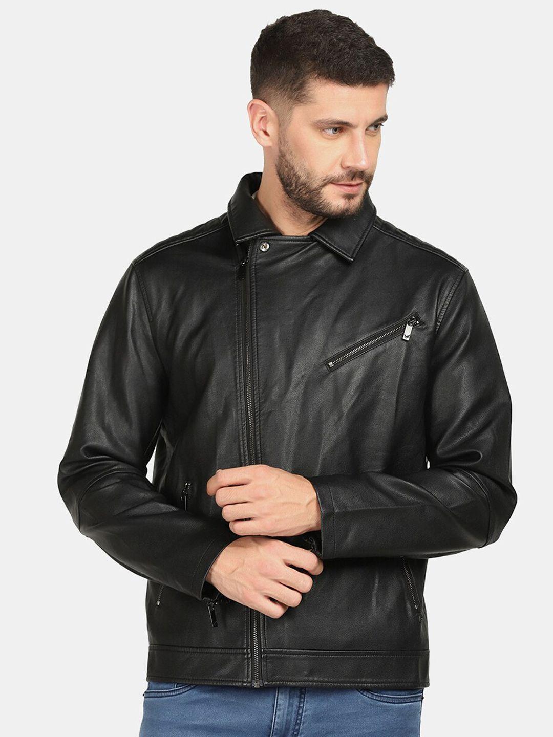 blackberrys men plus size black leather biker jacket