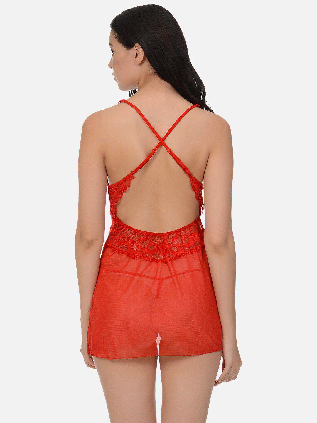 mod & shy red halter neck baby doll