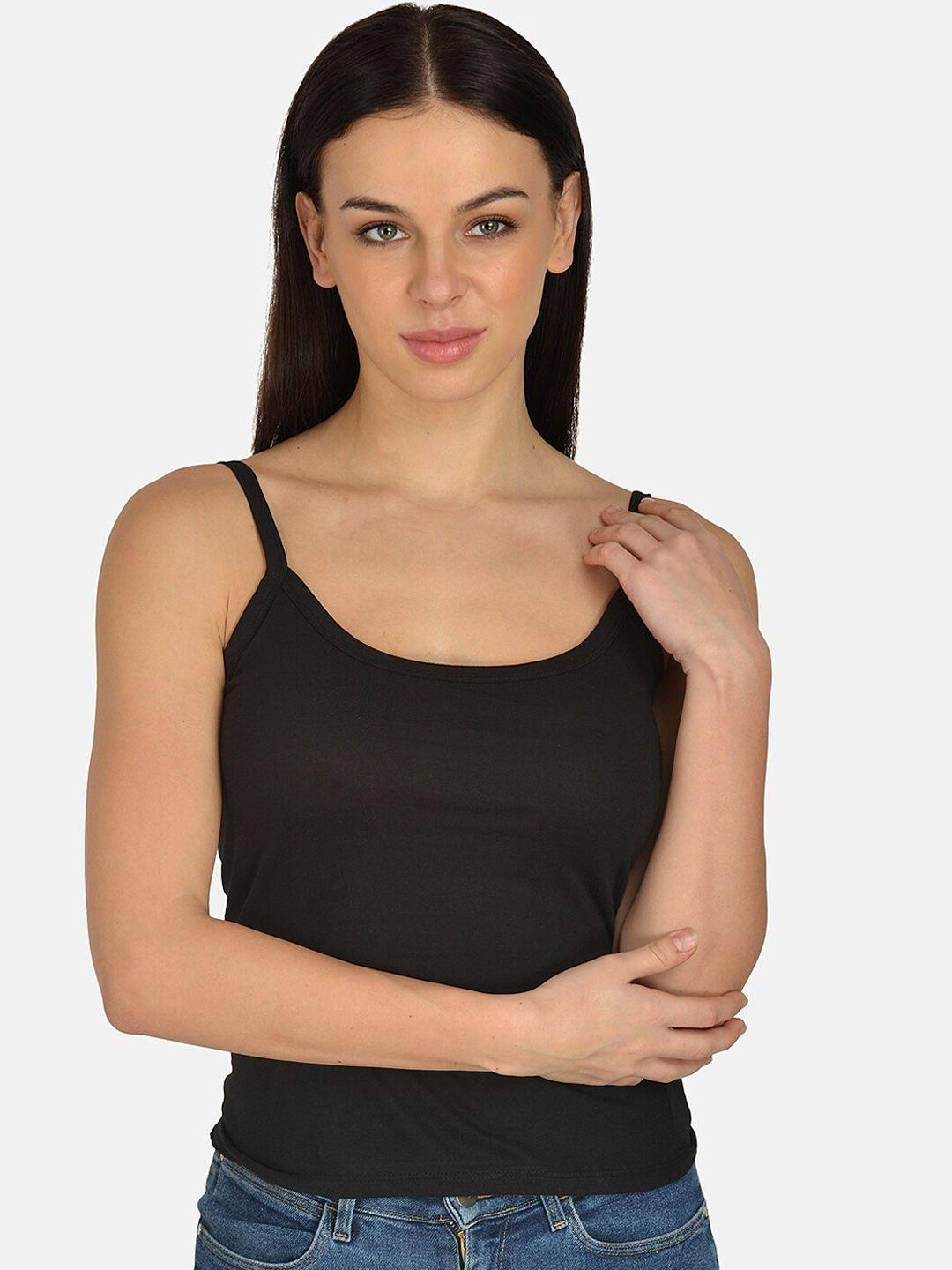 mod & shy women black solid camisole