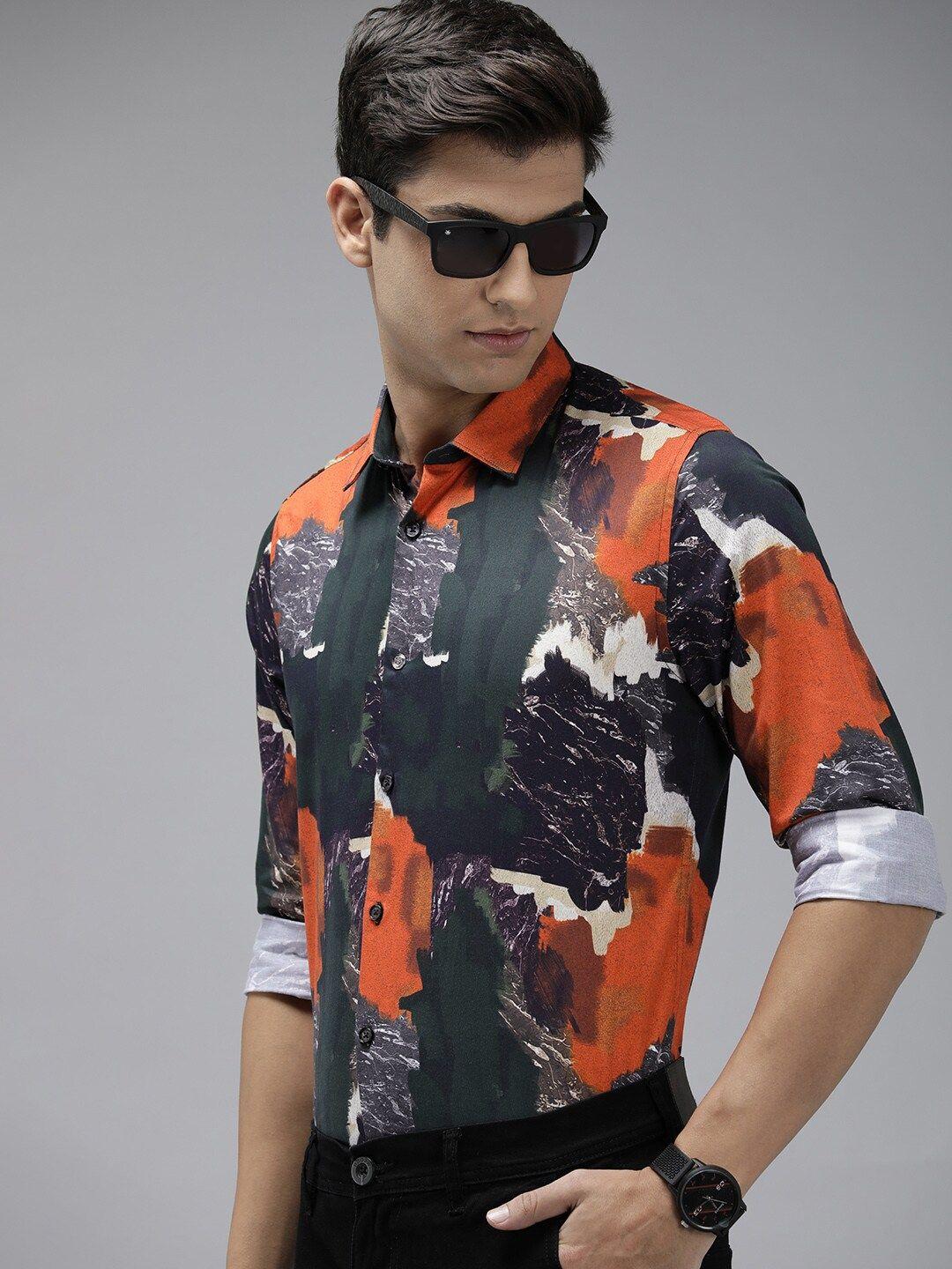 the bear house ardor edition men slim fit digital print party shirt